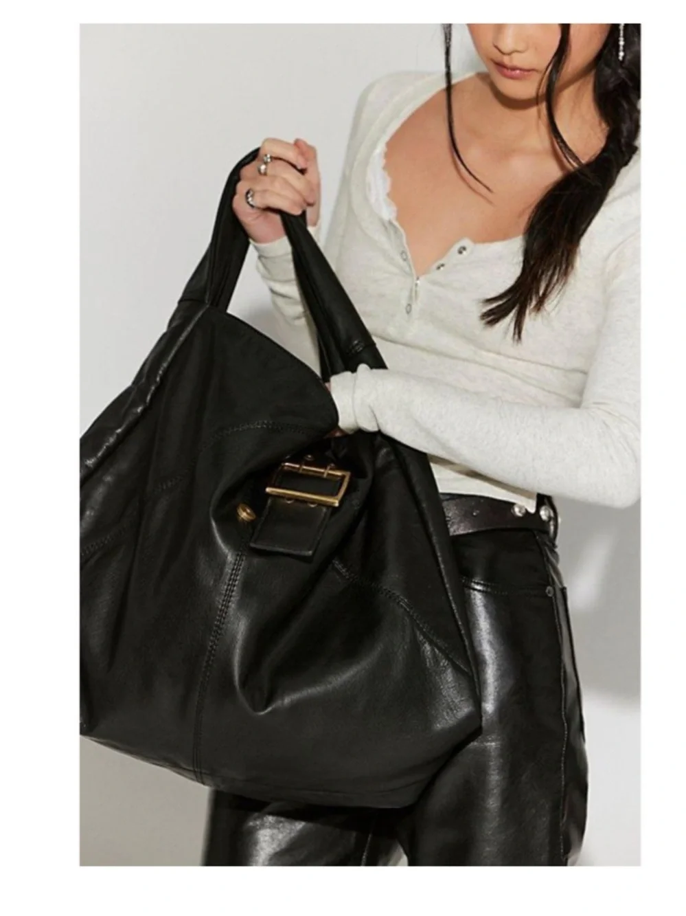 Free People Shoreditch Shoulder Bag- Black- NEW
